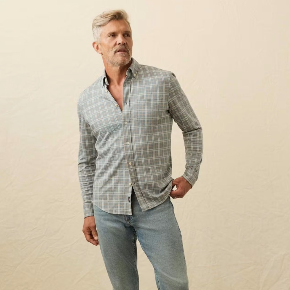 Faherty - coastline knit shirt Men's  Plaid Shirt